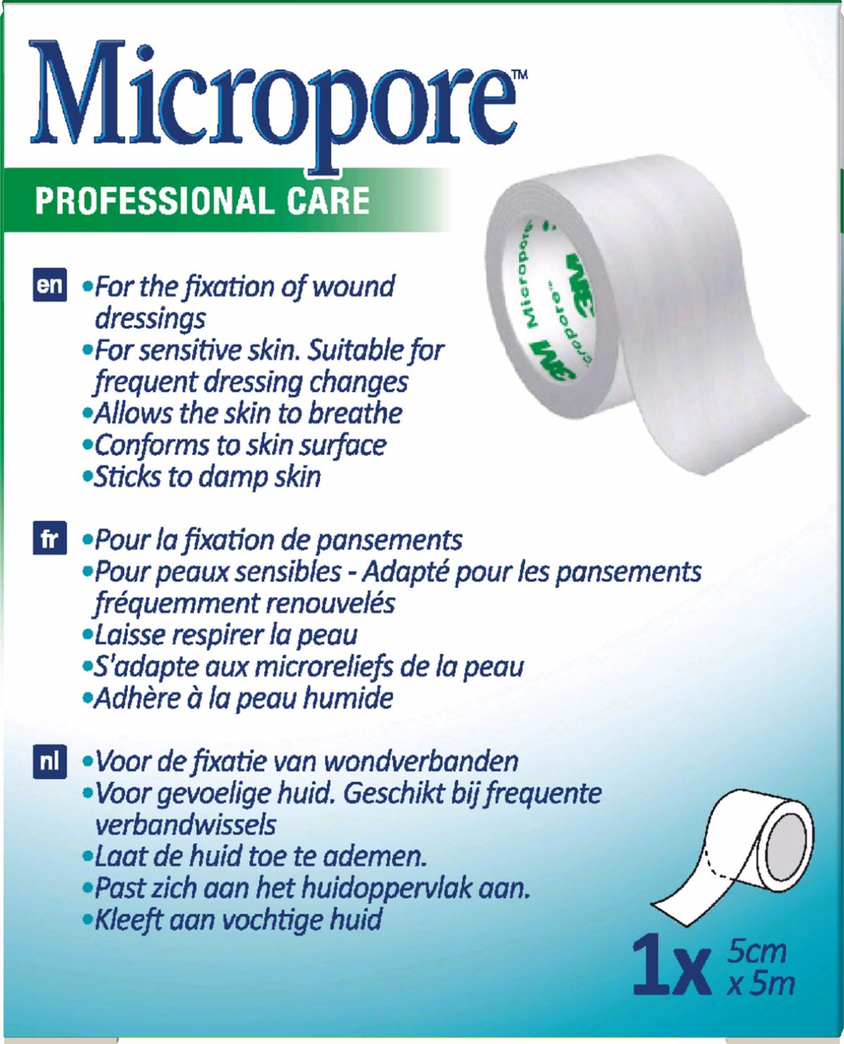 3M™ Micropore™ Medical Tape 1530P-1S, 25 mm x 5 m - Box of 12