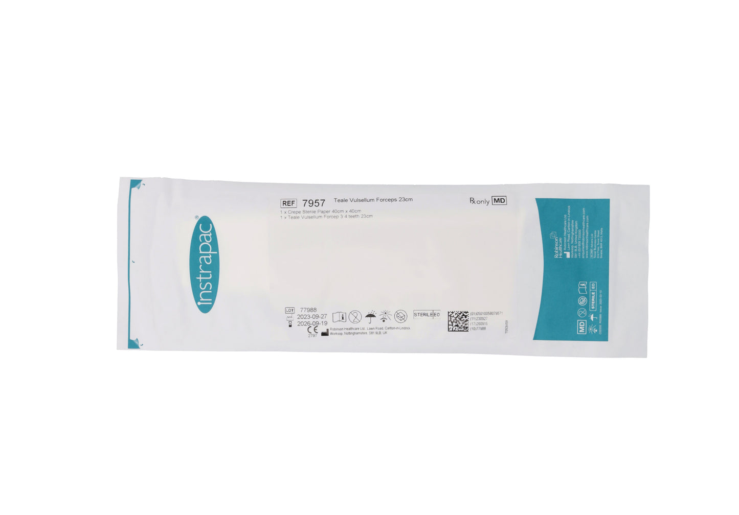 Instrapac Teale Vulsellum Forceps Disposable 23cm - Single