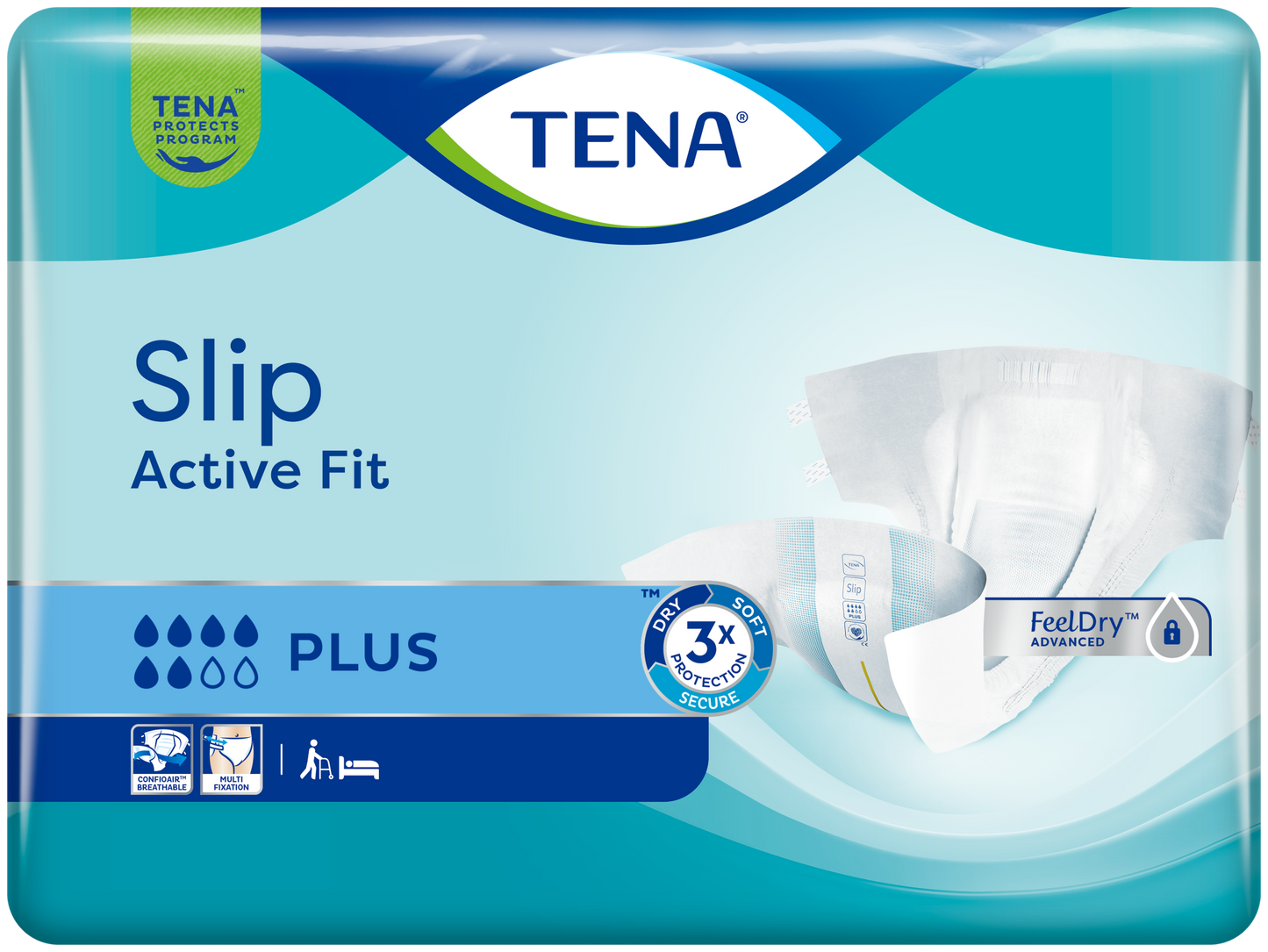 TENA Slip Active Fit Plus (PE Backed) - Medium - Pack of 30