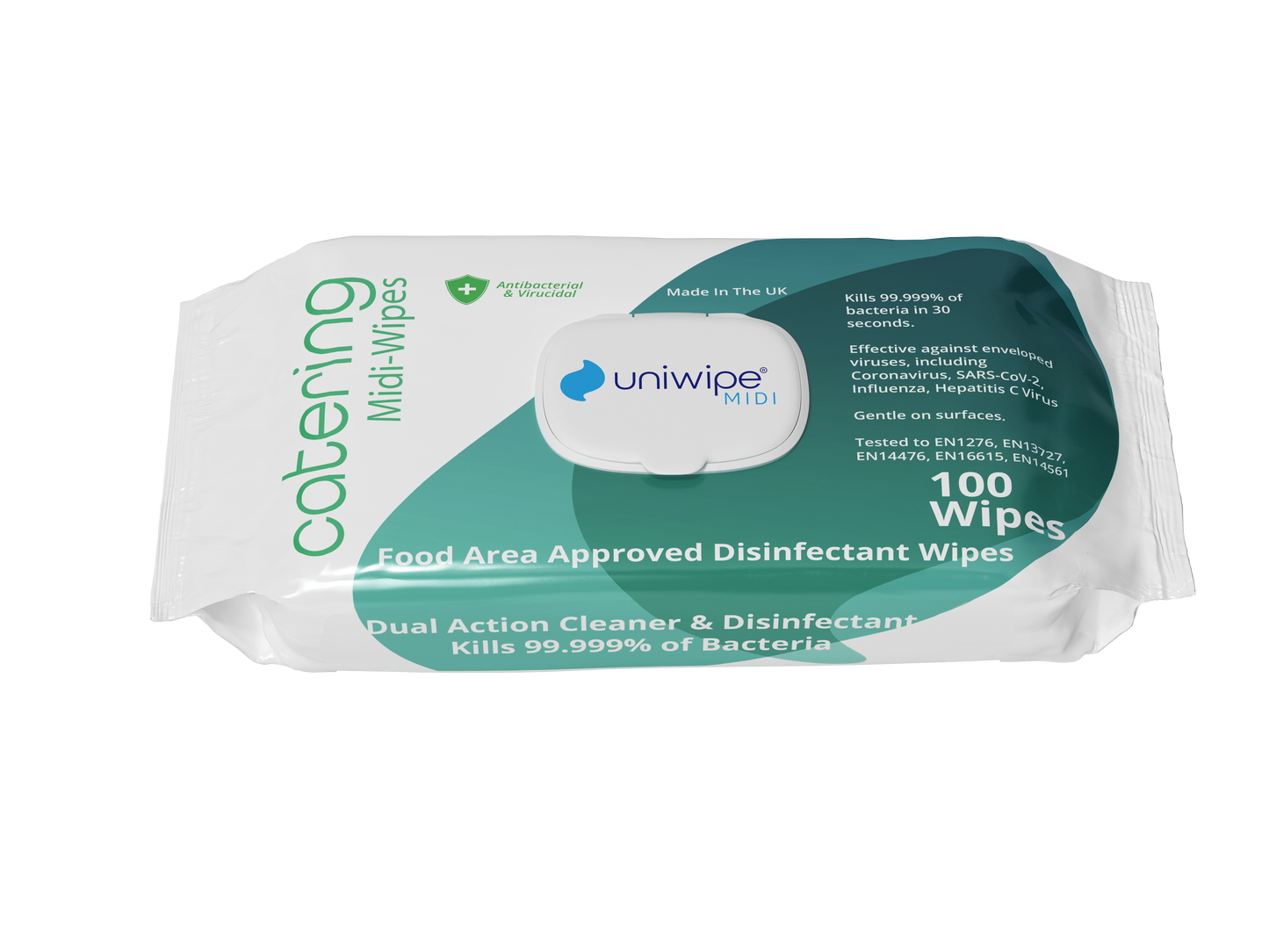 Uniwipe Catering Sanitising Midi-Wipes (Pack of 100)