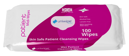 Uniwipe - Patient Wet Cleansing Wipes (Pack of 100) - Case of 27 Packs