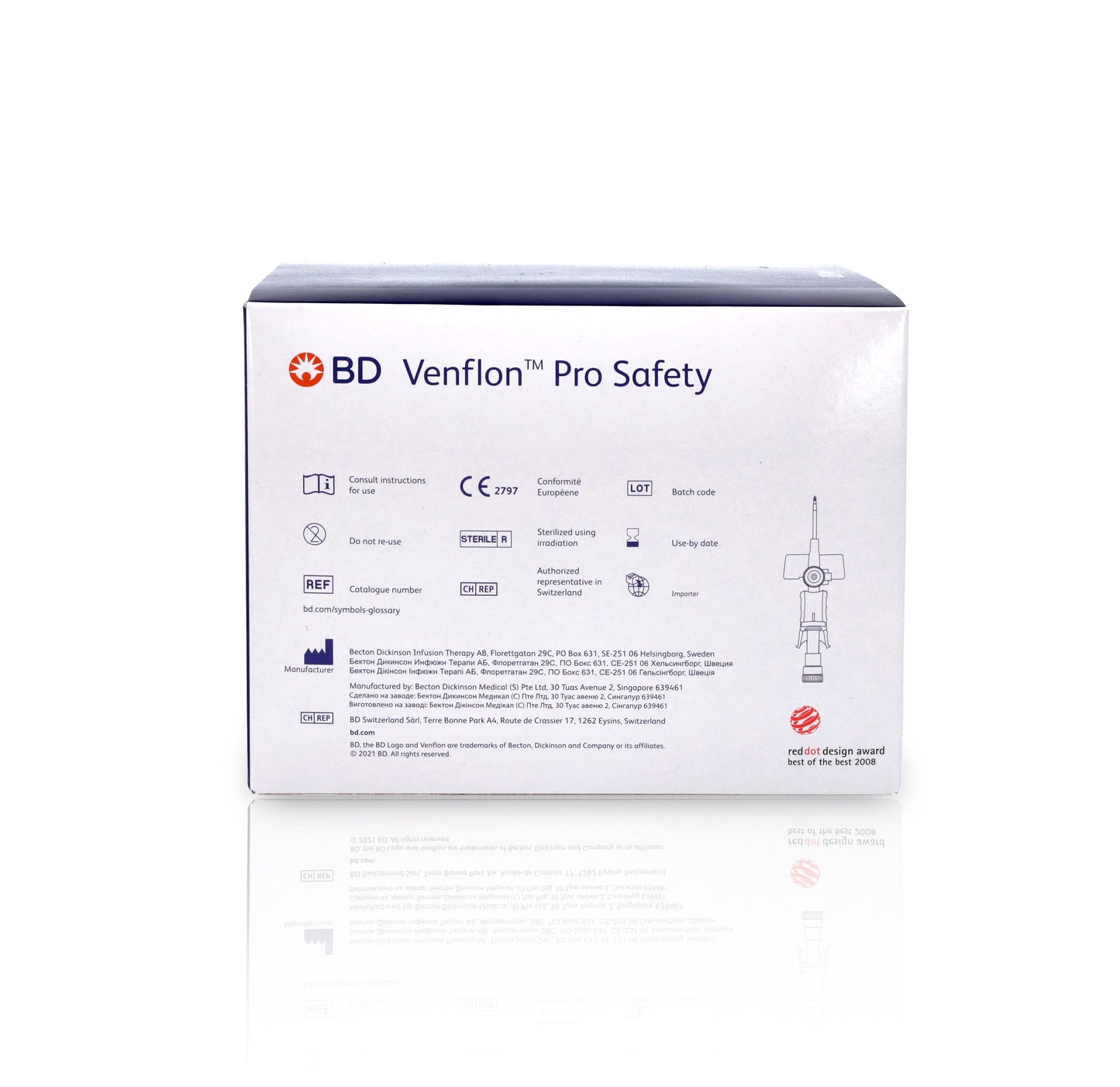 BD Venflon Pro Safety™  14g x 45mm, Orange - Box of 50