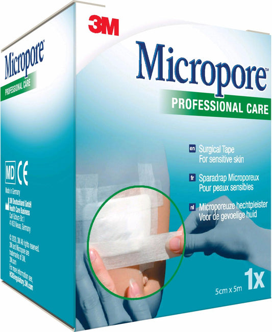 3M™ Micropore™ Medical Tape 1530P-1S, 50 mm x 5 m - Box of 6