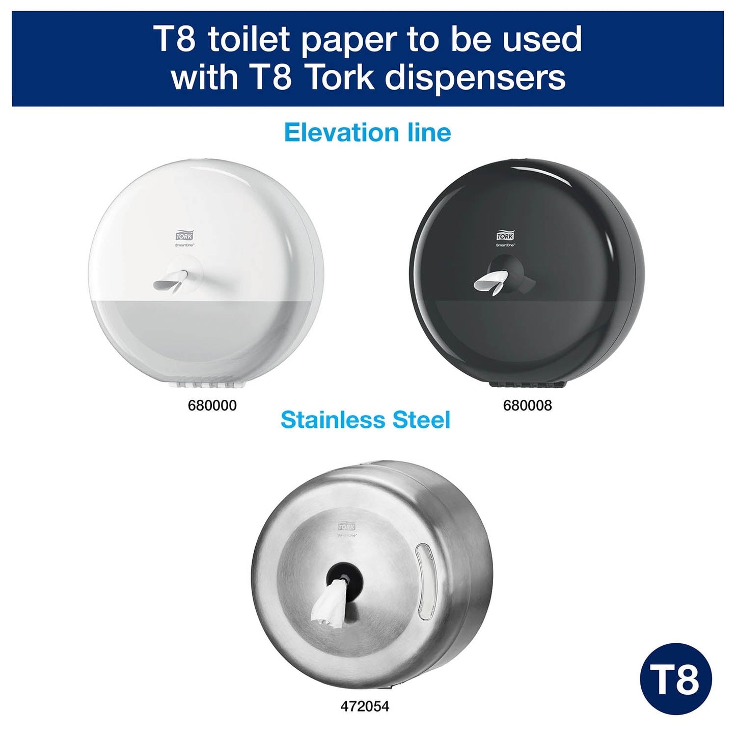 Tork SmartOne Toilet Roll Advanced 2Ply - 472242 -  Case of 6 x 1150 Sheets