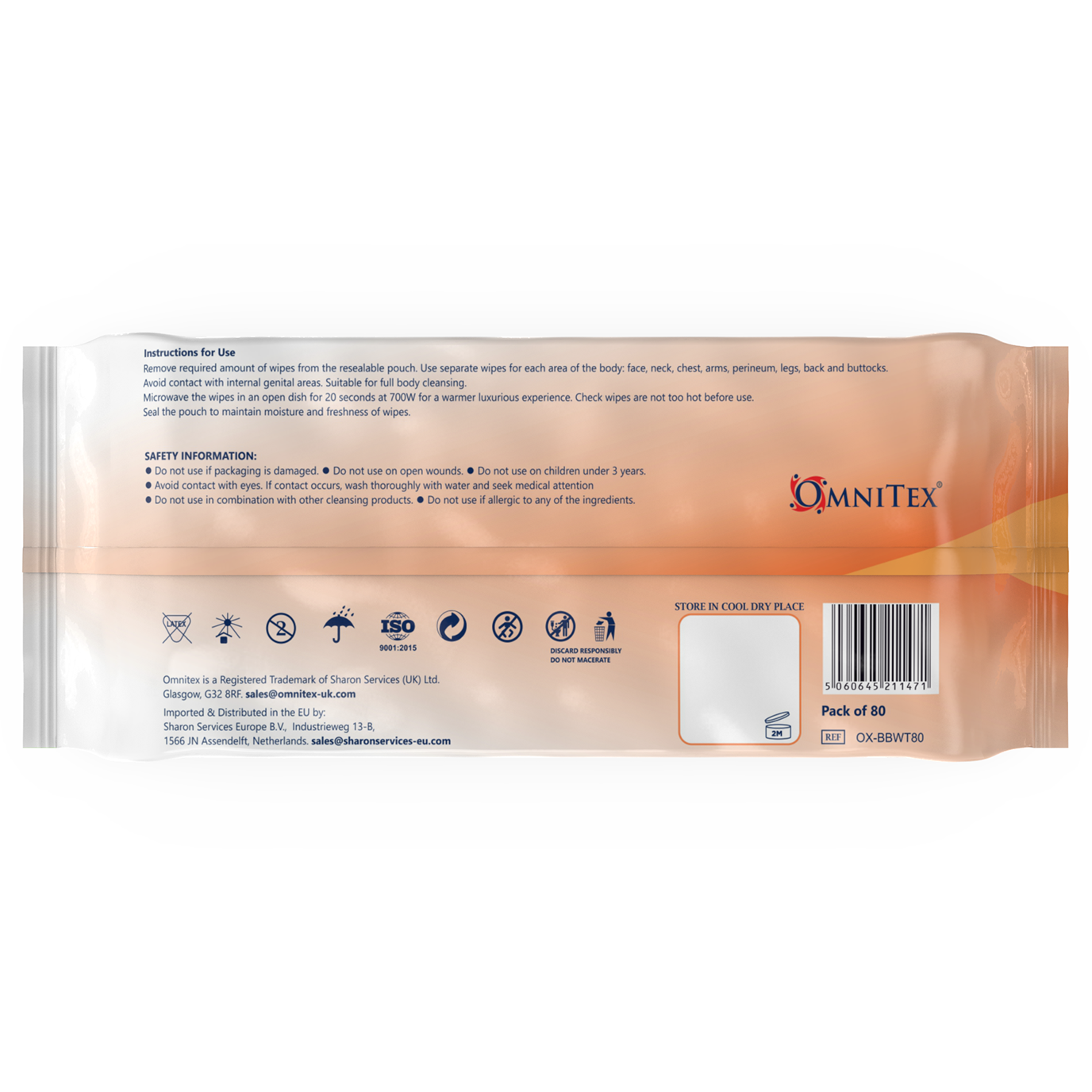 Omnitex Body Cleansing Wipes - Pack of 80