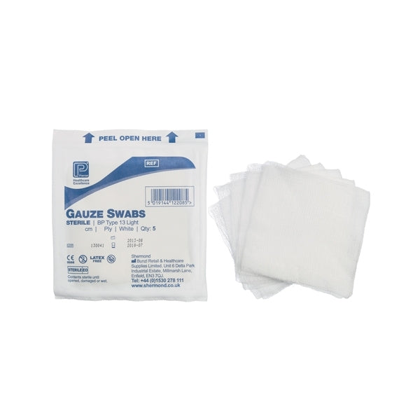 Sterile Gauze Swabs - 12 Ply - 5 x 5 cm - White - x 30