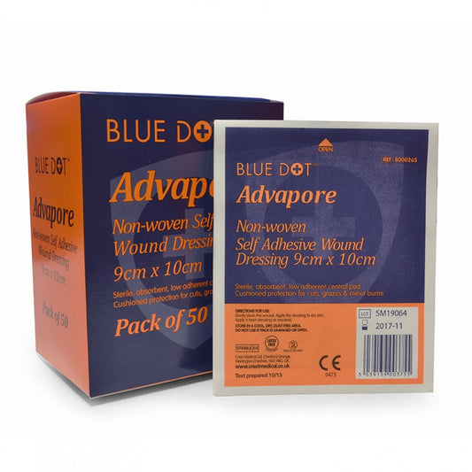 Advapore Fabric Non-Woven Adhesive Wound Dressing 5cm x 7.2cm - Box of 50