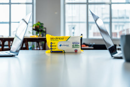Uniwipe - Bioclinical Disinfectant Surface Wipes 100% Biodegradable Wipes (Pack of 100) - Case of 15 Packs