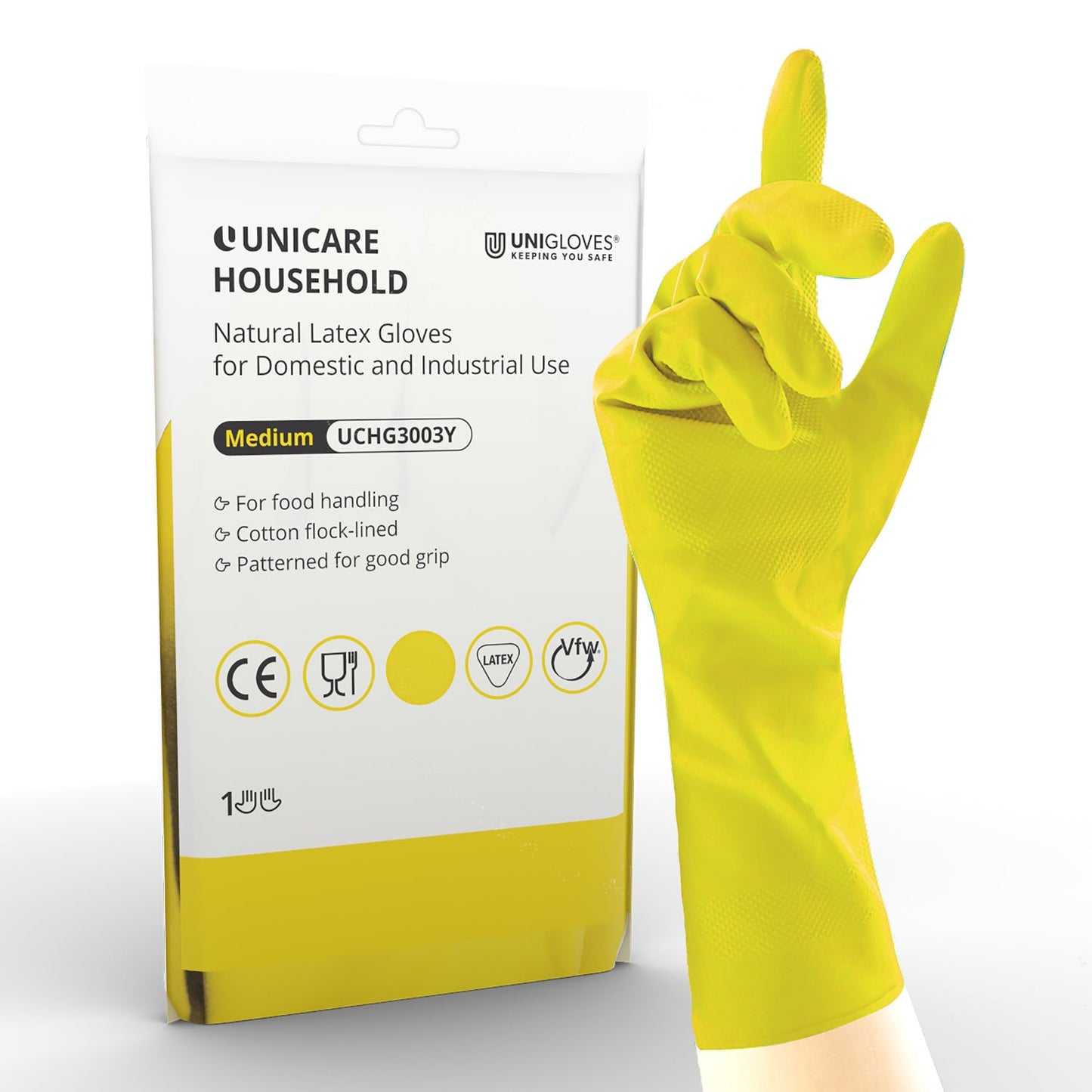 Unicare Household Yellow (12 Pairs)