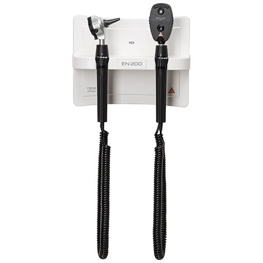 HEINE EN200 LED Wall Diagnostic Station - With BETA200 LED F.O Otoscope & BETA200 LED Ophthalmoscope
