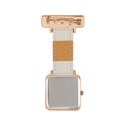 Annie Apple Nurses Fob Watch - Eunoia - Rose Gold/Grey - Leather - 28mm