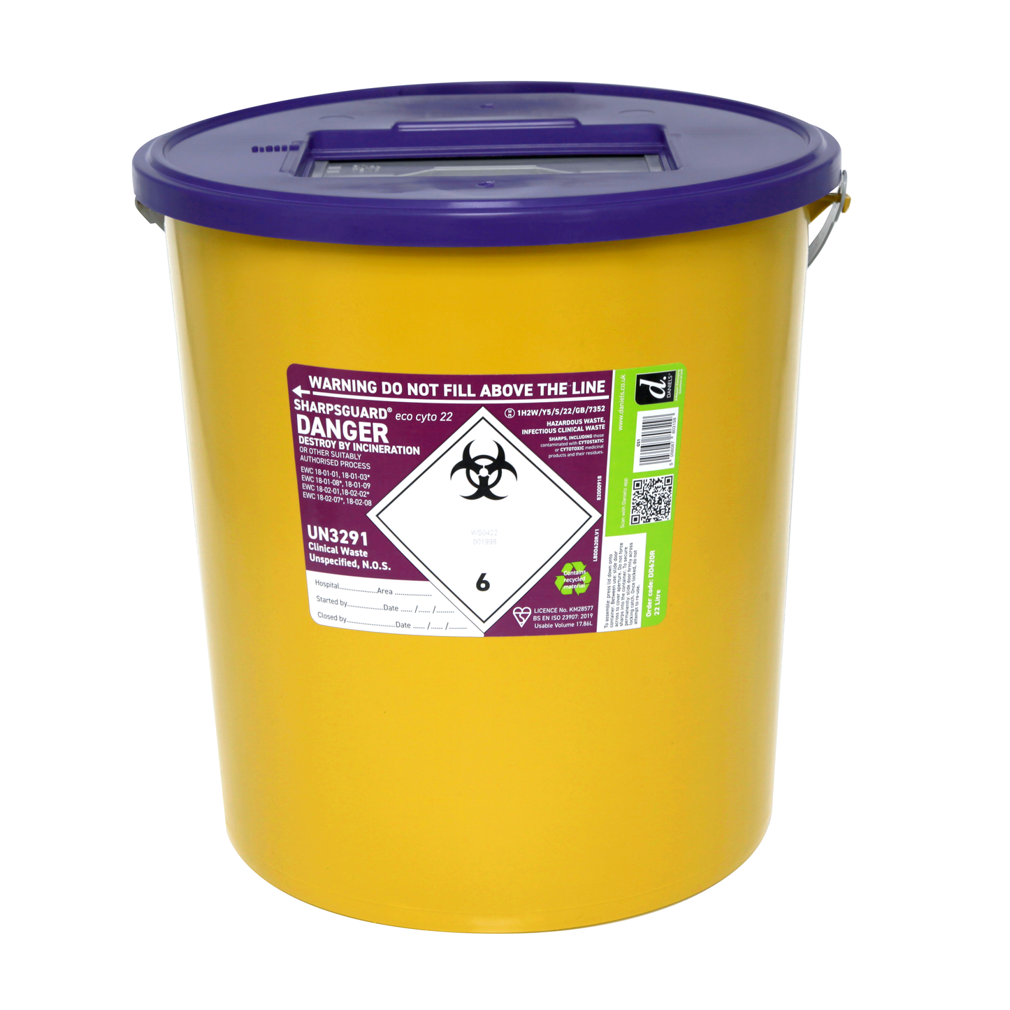 Sharpsguard Cyto 22 Litre Sharps Bin