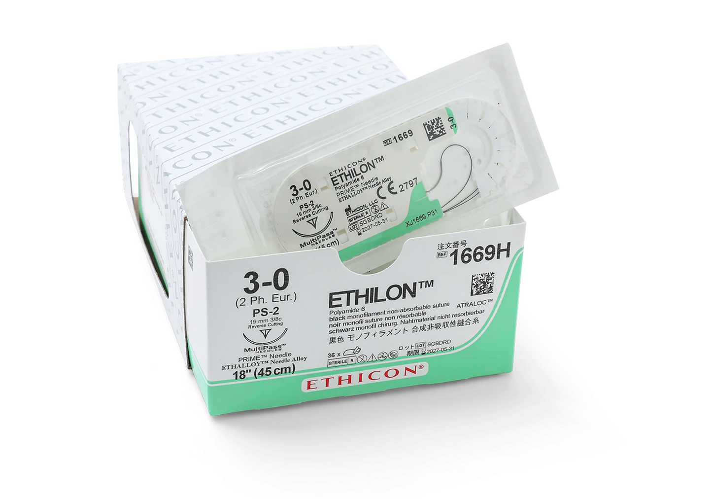 PROLENE Suture - Monofilament - Blue - 6-0 - 60cm - 2 x Taperpoint   - 9.3mm - 3/8C - 36