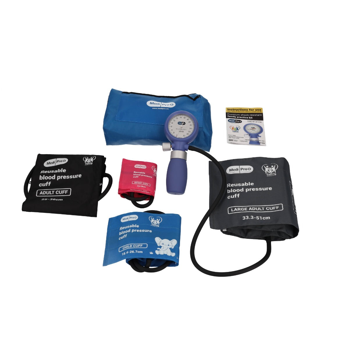 Aneroid Sphygmomanometer With Adult & Child Cuffs - Over Engraved