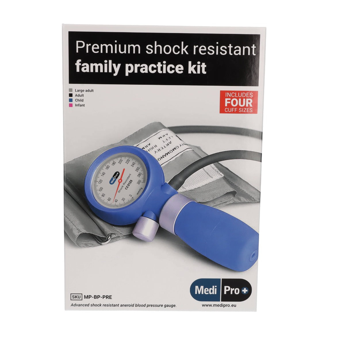 Aneroid Sphygmomanometer With Adult & Child Cuffs - Over Engraved