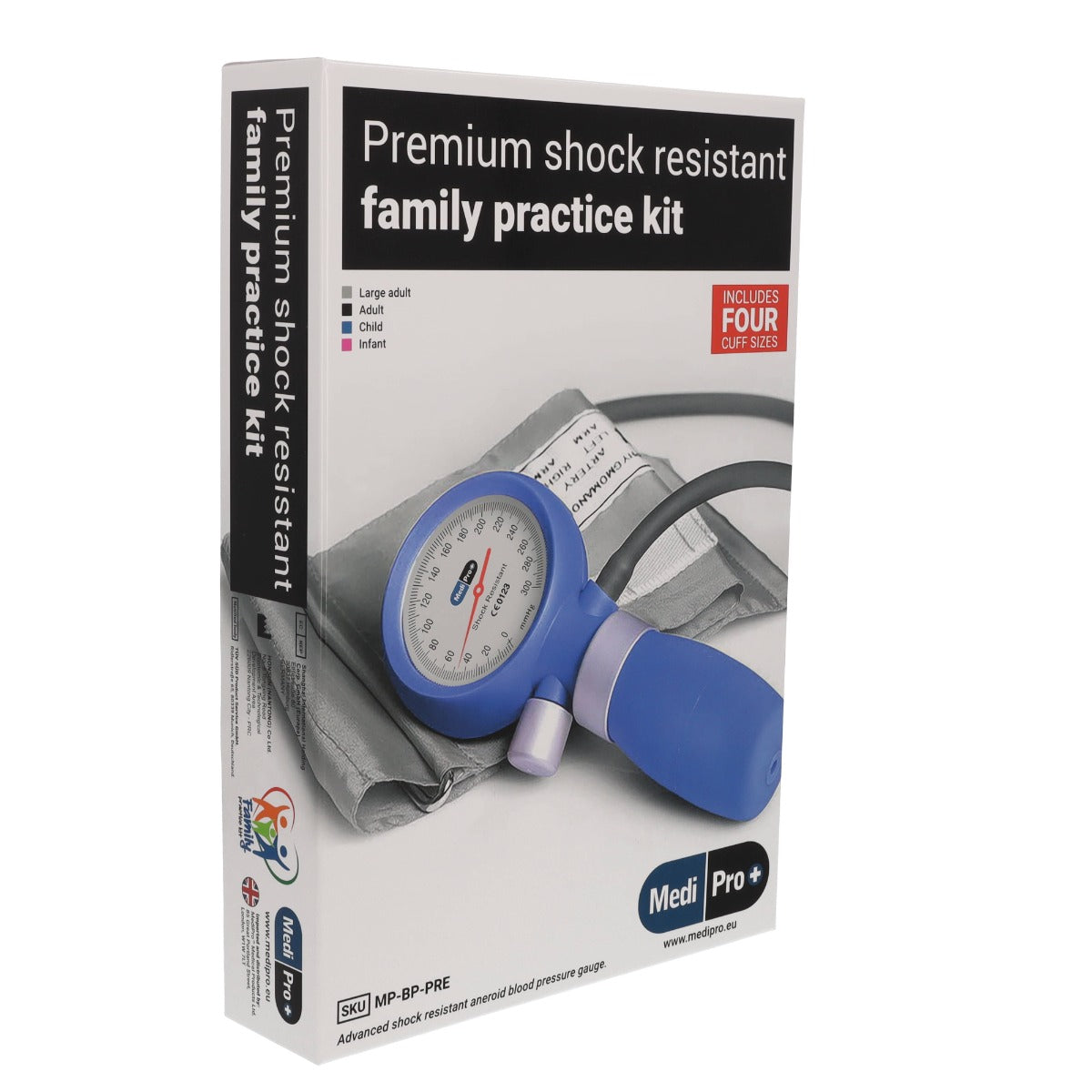 Aneroid Sphygmomanometer With Adult & Child Cuffs - Over Engraved
