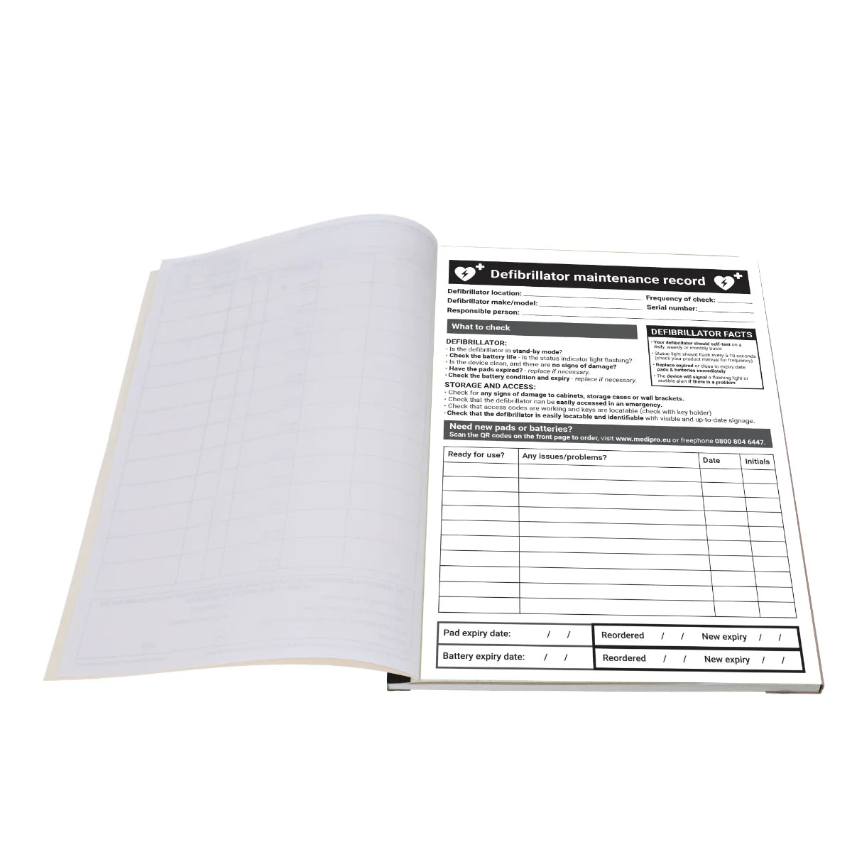 Defibrillator Maintenance Booklet