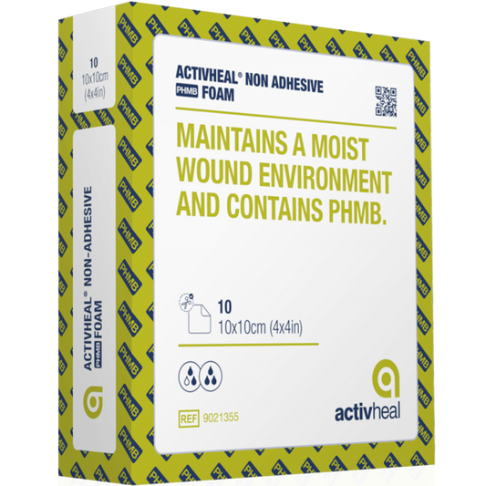 Activheal foam non-adhesive 10 x 10 - pack of 10 - CLEARANCE