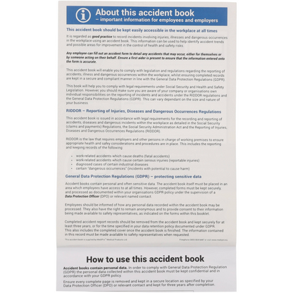 A5 Accident Book - GDPR Compliant - Medipro